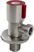 Кран угловой для подключения сантех.арматуры 1/2"х1/2" наруж.резьба,красная ручка