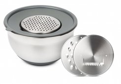 Миска Attribute Grate It 3л+терки 3шт нерж.сталь, крышка пластик