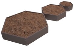 Клумба Каскад из 3-х шестигранных клумб 40/70/100см коричневый