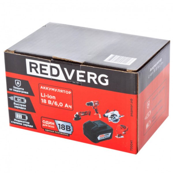 Аккумулятор RedVerg Li-ion 18.0В 6.0Ач 