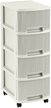Комод Curver Knit 26x35x68см 4 ящика,крем.,на колесах,пластик