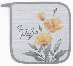 Прихватка Этель Yellow poppies 19х19 см, 100% хл, 250 г/м2