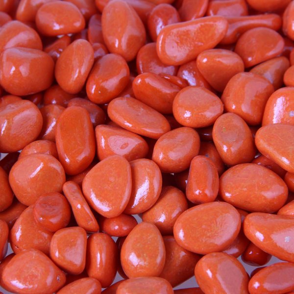Камни для декора 800г 8-12мм (галька) оранжевый
