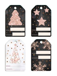 Набор новогодних бирок-открыток Волшебство 9,5 х 6см 4шт 89639
