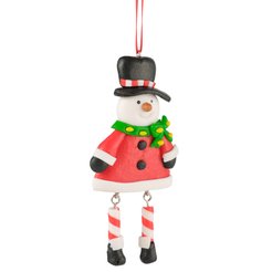 Украшение фигурное Снеговик с ножками 12х5см, SYDC23-112