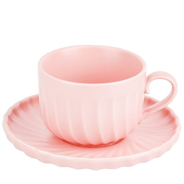Пара чайная Nouvelle Home Fresh Taste Light pink 220мл розовый, фарфор