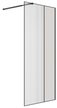 Перегородка душевая Niagara Nova NG-481-90FBLACK (90х200) черный матовый,стекло рифленое/тонированное,1 место