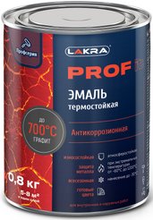 Эмаль термостойкая антикоррозионная Лакра PROF IT до 700С Графит (0,8кг)