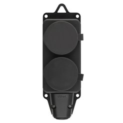 Колодка каучуковая duwi 2 гнезда с заземлением IP44 черная