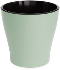 Кашпо пластиковое Лея d19,5см h19см v3,6л, оливковый, с вкладкой
