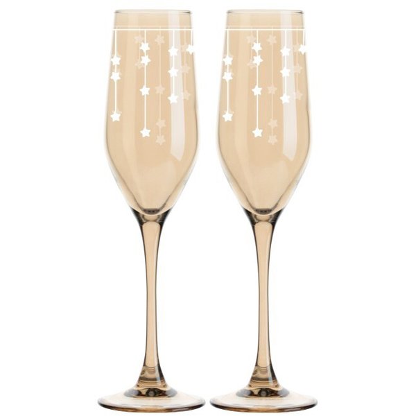 Набор бокалов д/шампанского Luminarc Celeste Золотой мед и звезды 160мл 2шт, стекло