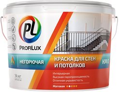 Краска для стен и потолков Profilux НЕГОРЮЧАЯ КМ0 (14кг)