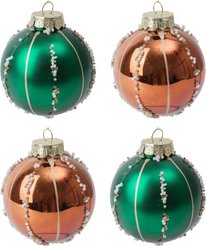 Набор шаров 4шт 8см зеленый+кофе, глянец/матовый, EUSYQB-0124303