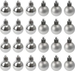 Набор шаров 24шт 3см серебро, глянец/матовые, SYQA-0124009
