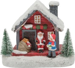 Сувенир Домик Санты 13,5х8,5х11,5см, LED-подсветка, полирезина, работает от батареек, SYSZB-5325017