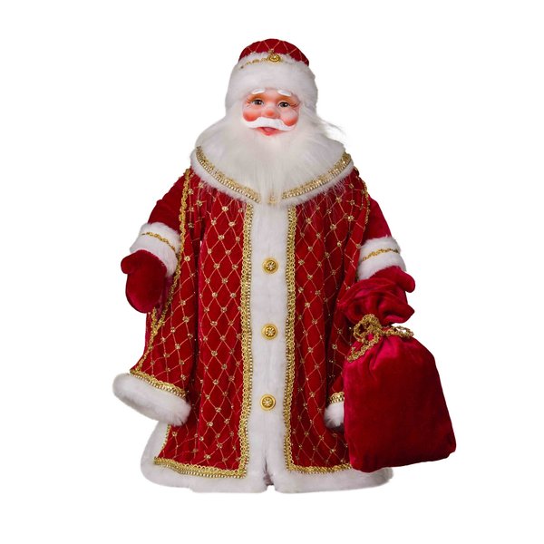Игрушка мягконабивная Дед Мороз Царский Красный 50см в упаковке