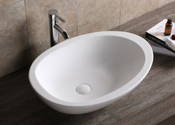 Раковина на столешницу Ceruttispa CR1005 (660х485х160) белая, асимметричный овал
