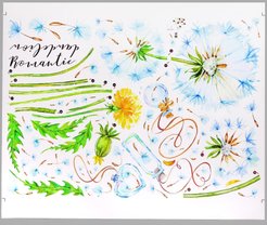 Наклейка пластик интерьерная цветная Одуванчики и бутылочки 5494947 50х70см