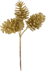 Ветка декоративная Золотые шишки 20,5х13см золото SYSDH-A3025214