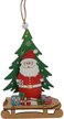Украшение фигурное Санта с елкой 14х10см, дерево, SYMZPB-4425013 Украшение фигурное Санта с елкой 14х10см, дерево, SYMZPB-4425013