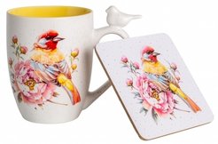 Кружка Spring Bird 370мл фарфор, подставка пробка