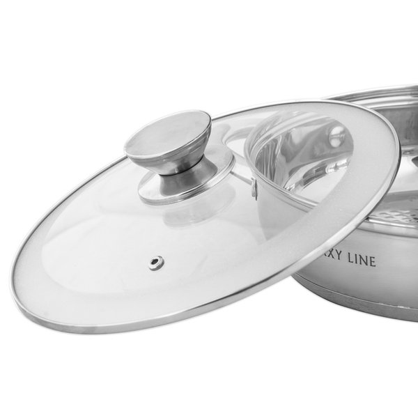 Набор посуды Galaxy Line GL 9505 Кастрюли 3,4л/5,8л/Сотейник 2,9л нерж.сталь, крышка стекло, индукция