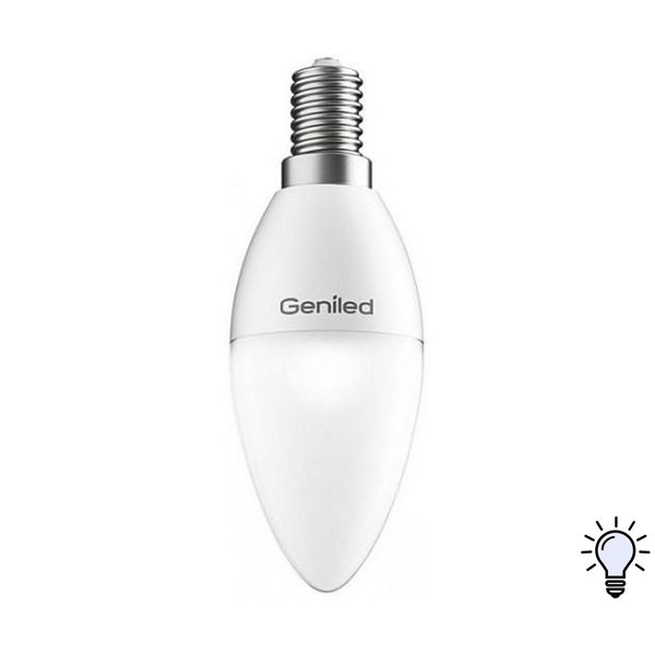 Лампа светодиодная Geniled 6Вт Е14 свеча 4200К свет нейтральный белый