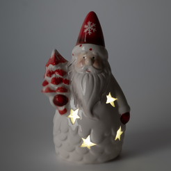 Фигура керамическая Дед Мороз 17см LED(работает от батареек) SYTCB-582213