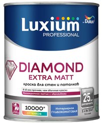 Краска для стен и потолков Luxium Diamond Extra Matt BW глубокоматовая белая (1л)