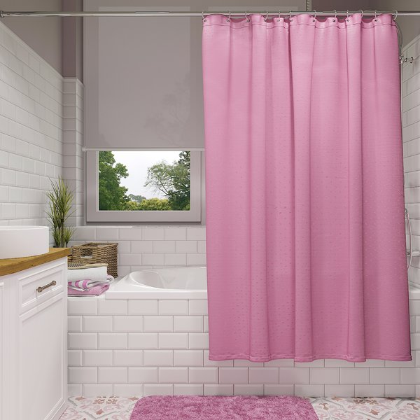 Штора для ванной Fora 180х180см Розовый, полиэстер