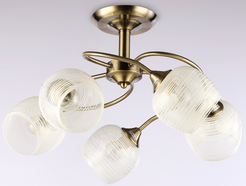 Люстра Ambrella light TR3199/5 SB/CL/FR бронза/прозрачный/белый матовый 5хE27