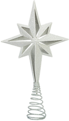 Верхушка елочная Фигурная 27х5,5см белый/глиттер SYSDX-3525156