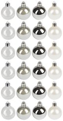 Набор шаров 24шт 4см жемчужный+серебро SYQA-012243