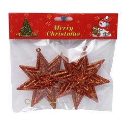 Набор украшений звёзды 2шт 11см красный SYLKGJC-482111