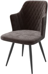 Стул кухонный Mamadoma Freddy-R1 b29 46х44х86см велюр/металл, коричневый/черный, поворотный