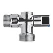 Кран латунный хромированный угловой MPF 1/2"х3/4" наружная резьба,ручка сбоку