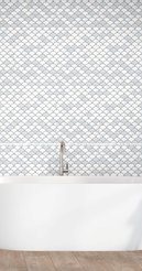 Панель ПВХ Чешуя белый мрамор 2700х250х8мм