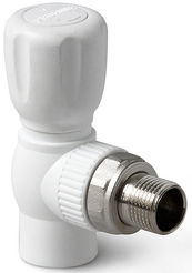Кран полипропиленовый для радиатора угловой Pro Aqua d20х1/2"