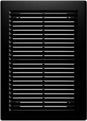 Решетка вентиляционная разъемная 185х255 пластик черная Р сетка