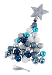 Набор елочных украшений 30шт 3-5см, голубой+белый+серебро, SYQA-0123283