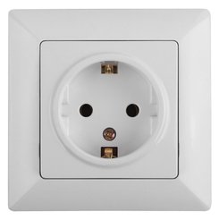 Розетка Intro Solo 4-206-01 с заземлением со шторками 16А-250В IP20 белый