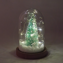 Шар снежный Ёлочка 11,5х18см, 15 LED, работает от батареек: АААх2, SYBLZ-4125108