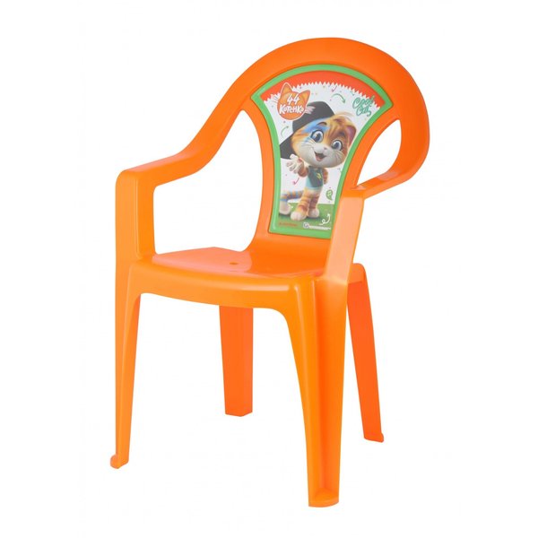 Кресло детское Альтернатива 44 котёнка 40х40х57см оранжевый, пластик