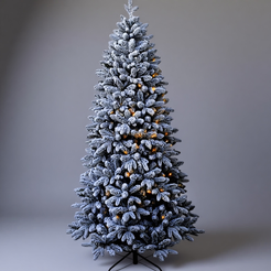 Ель искусственная Паулина 210см, флокированная, 450LED, теплый белый свет, ПЭ+ПВХ