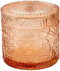 Шкатулка круглая с крышкой Fancy 9х8,5х9 стекло янтарный