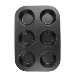 Форма д/выпечки кексов Master House Бобетта 6 ячеек 26,5х18,5х3см антипригар., сталь