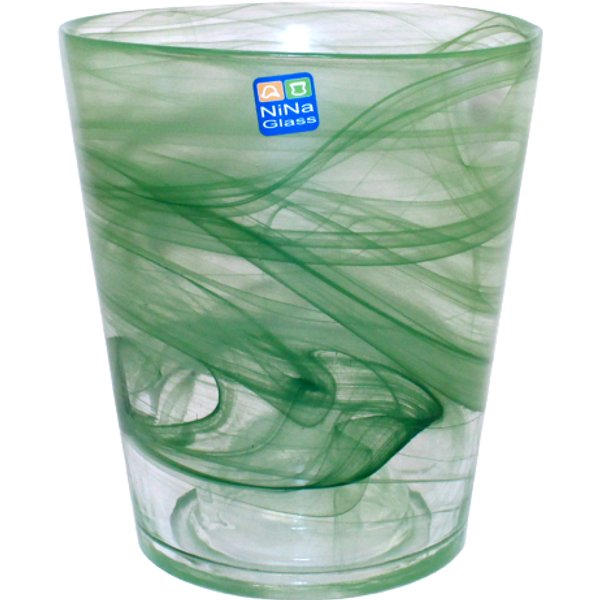 Кашпо Бальзамин стеклянный алебастр 13,8xh15см зеленый