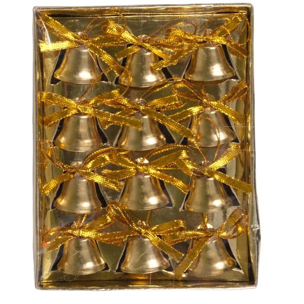 Набор украшений Колокольчики 12шт 2,5х1,8см, цвет: золото, SYLDA-512117