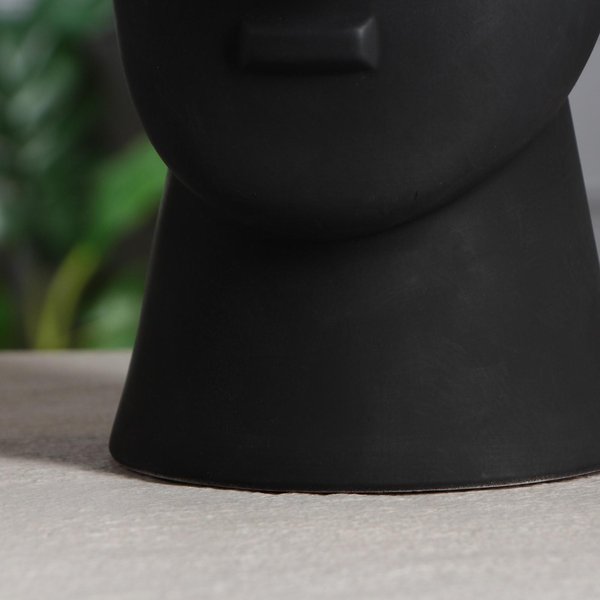 Ваза керамическая настольная Будда декоративная интерьерная чёрная 31,5см 