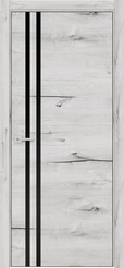 Дверь ДГ Vida SH-3 ПВХ арктик черное стекло 900х2000мм